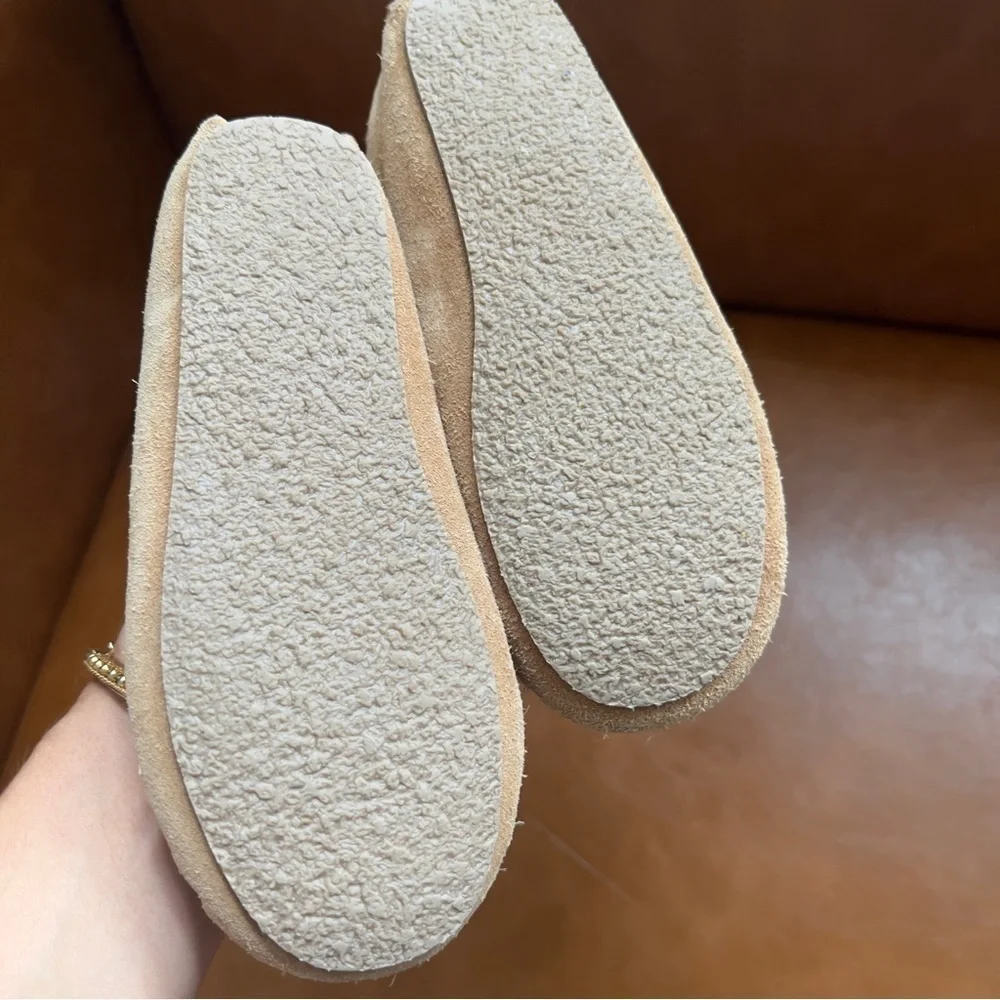 Minnetonka Kids Size 13 Cassie Slipper cinnamon Brown Leather Slipper Fur Lined